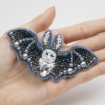 Whimsical bat brooch kit with sparkling crystal beads