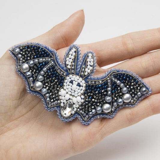Whimsical bat brooch kit with sparkling crystal beads
