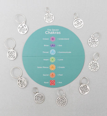 Sterling Silver Plated Chakra Stitch Markers by KnitPro