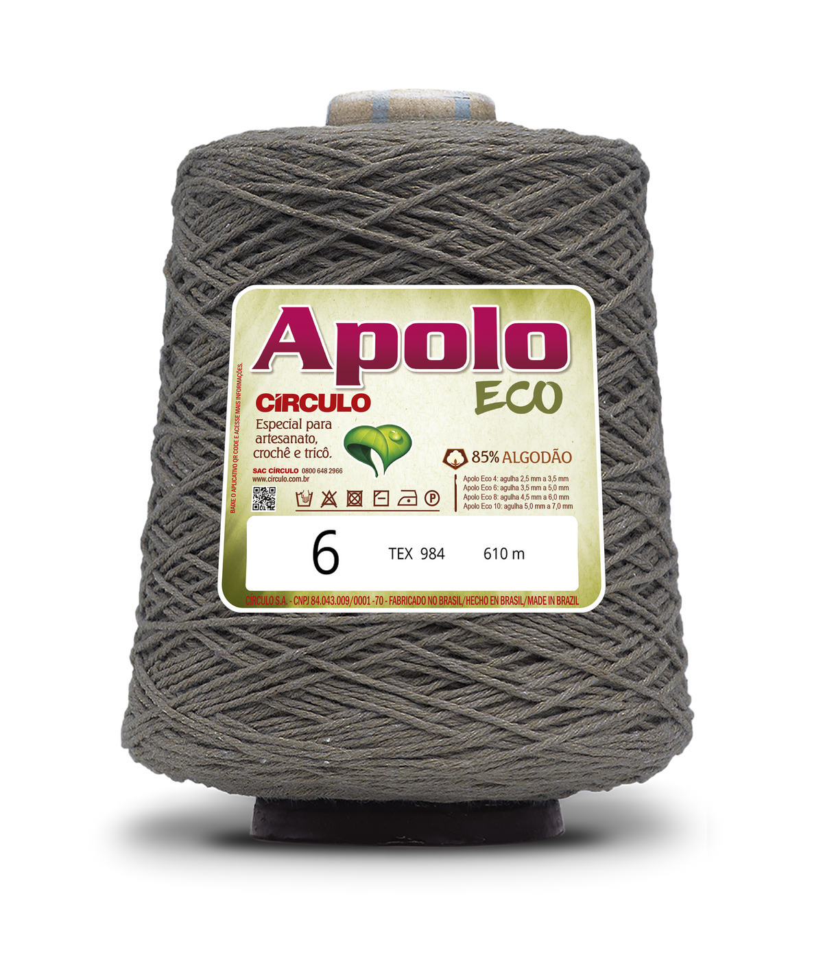 Círculo Apolo Eco 4/6 – Cotton Macramé Cord Yarn (610 m / 600 g)