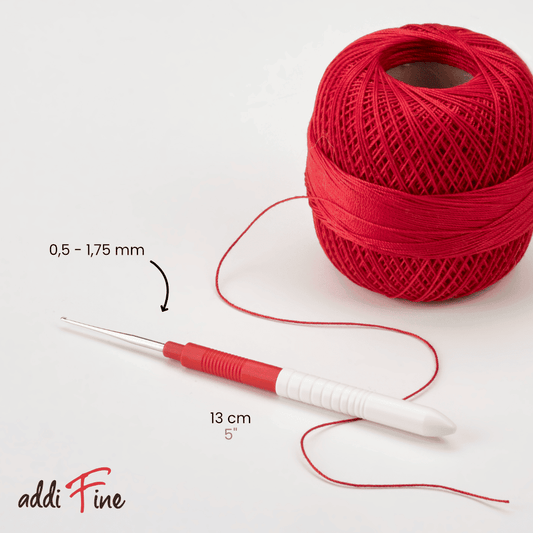 addi Fine Yarn Crochet Hook 13 cm | 0.5-1.75 mm | 113-7
