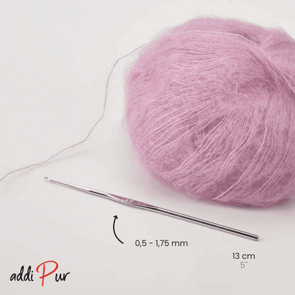 addi Pur Fine Yarn Crochet Hook 13 cm | 0.5-1.0 mm | 130-7