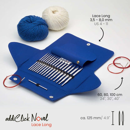 addiClick Novel Lace Long Set - Ergonomic Needles with Textured Surface