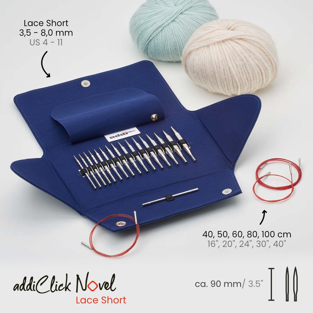 addiClick Novel Lace Short Set - Ergonomic Square Needles