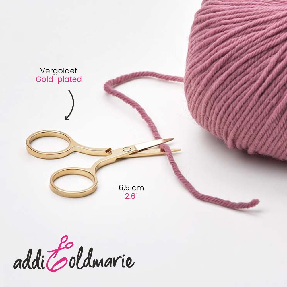 addiGoldmarie Handicraft Scissors - Compact Gold-Plated Craft Scissors