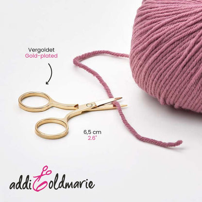 addiGoldmarie Handicraft Scissors - Compact Gold-Plated Craft Scissors