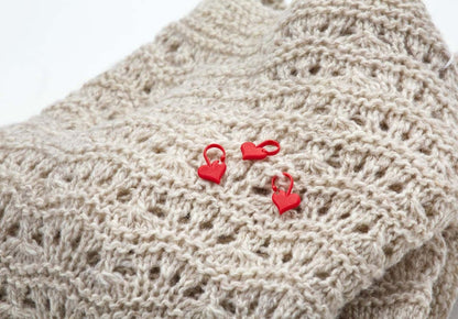addiLove Stitch Markers - Set of 6 Heart-Shaped Markers for Knitting