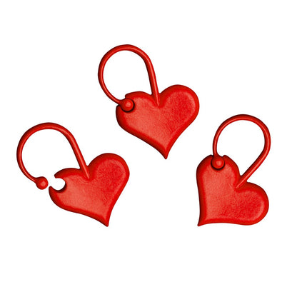 addiLove Stitch Markers - Set of 6 Heart-Shaped Markers for Knitting
