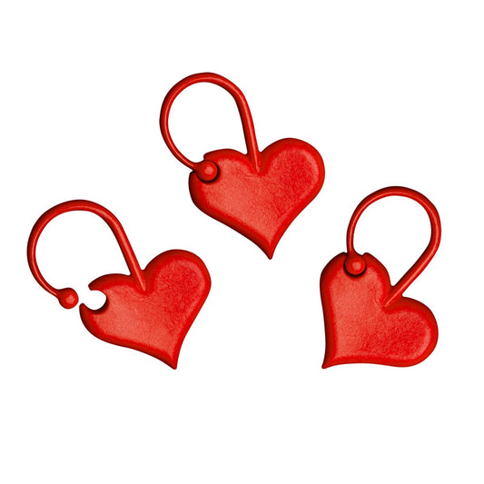 addiLove Stitch Markers - Set of 6 Heart-Shaped Markers for Knitting