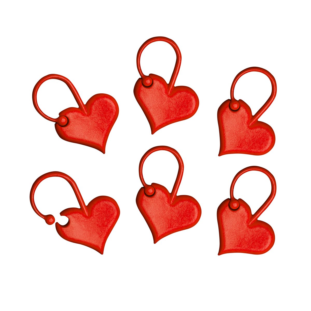 addiLove Stitch Markers - Set of 6 Heart-Shaped Markers for Knitting