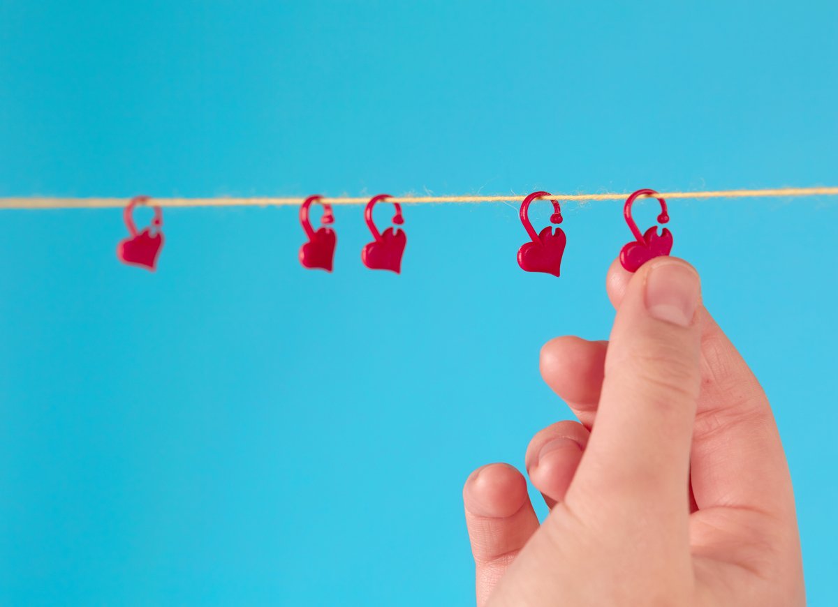 addiLove Stitch Markers - Set of 6 Heart-Shaped Markers for Knitting