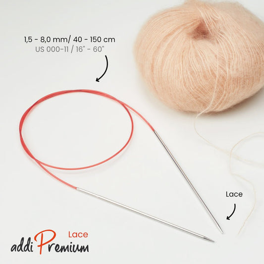 addi Premium Lace Circular Knitting Needle 40-100 cm | 2,0 – 8,0 mm | 775-7