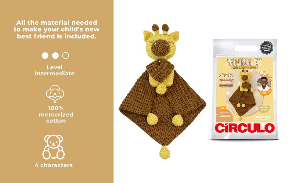 Circulo Amigurumi Crochet Kit - Lovey Blanket - Giraffe