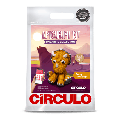 Circulo Amigurumi Kit Baby Dinos Collection - Crochet Kit - Triceratops