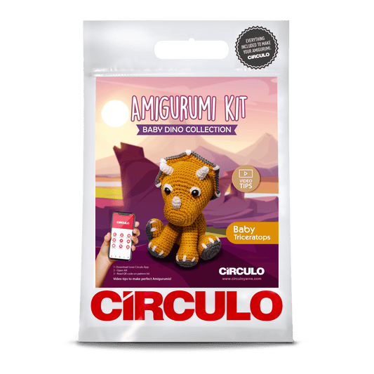 Circulo Amigurumi Kit Baby Dinos Collection - Crochet Kit - Triceratops