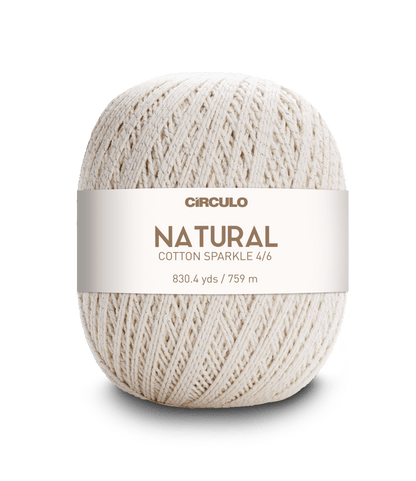 Circulo Barroco Natural Brilho Gold/Silver Yarn / Circulo Natural Cotton Sparkle Gold/ Silver Yarn, 400g - Leo Hobby Marketplace