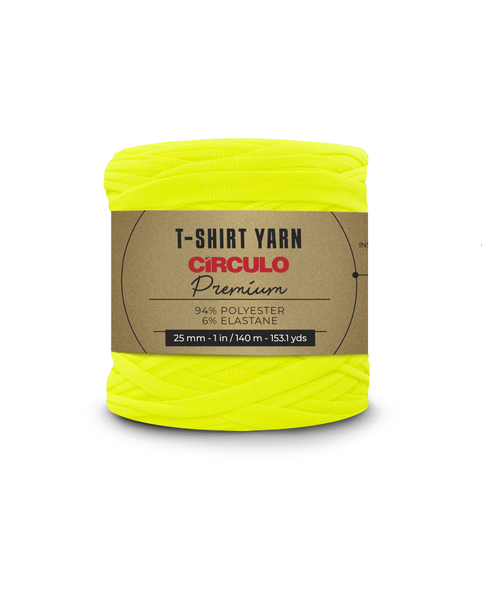 CIRCULO Premium T-Shirt Yarn - Soft, Lightweight, Seamless, Knot-Free. Easy-to-Use. Fettuccini Zpagetti, T Shirt Yarn for Crocheting & Knitting 140m/270g