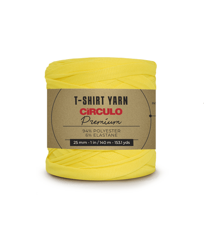 CIRCULO Premium T-Shirt Yarn - Soft, Lightweight, Seamless, Knot-Free. Easy-to-Use. Fettuccini Zpagetti, T Shirt Yarn for Crocheting & Knitting 140m/270g