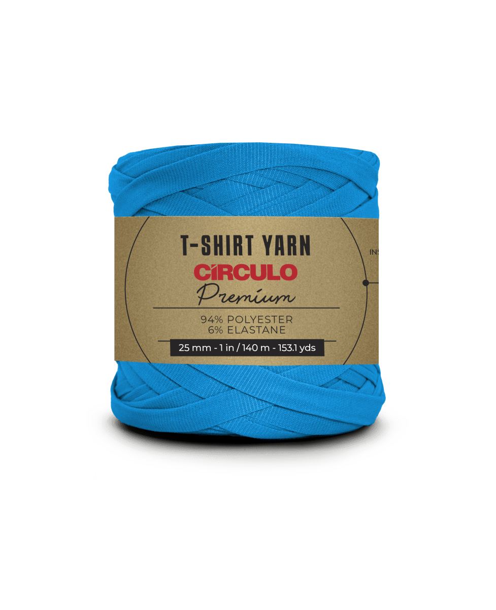 CIRCULO Premium T-Shirt Yarn - Soft, Lightweight, Seamless, Knot-Free. Easy-to-Use. Fettuccini Zpagetti, T Shirt Yarn for Crocheting & Knitting 140m/270g