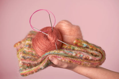 Unicorn Addi Circular Knitting Needles – Brass Tips with Pink Cable