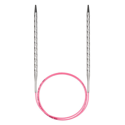 Unicorn Addi Circular Knitting Needles – Brass Tips with Pink Cable